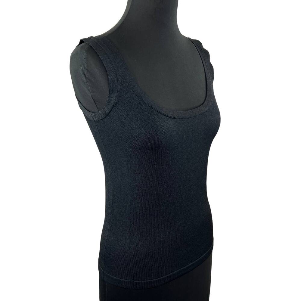 NWT Ellen Tracy Black Knit Scoop Neck Slim-Fit Tank Top Shell Cami Sleeveless S